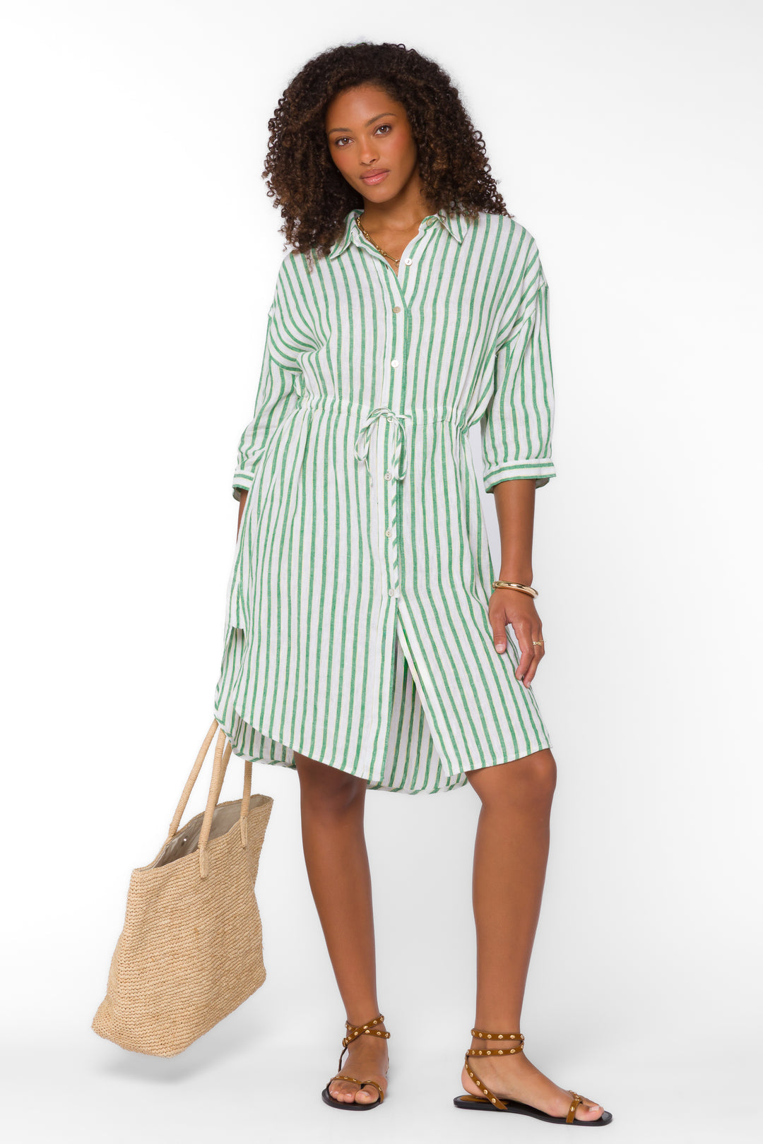 Jenneva Green Stripe Dress
