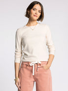 Cream, long Sleeve Crew neck