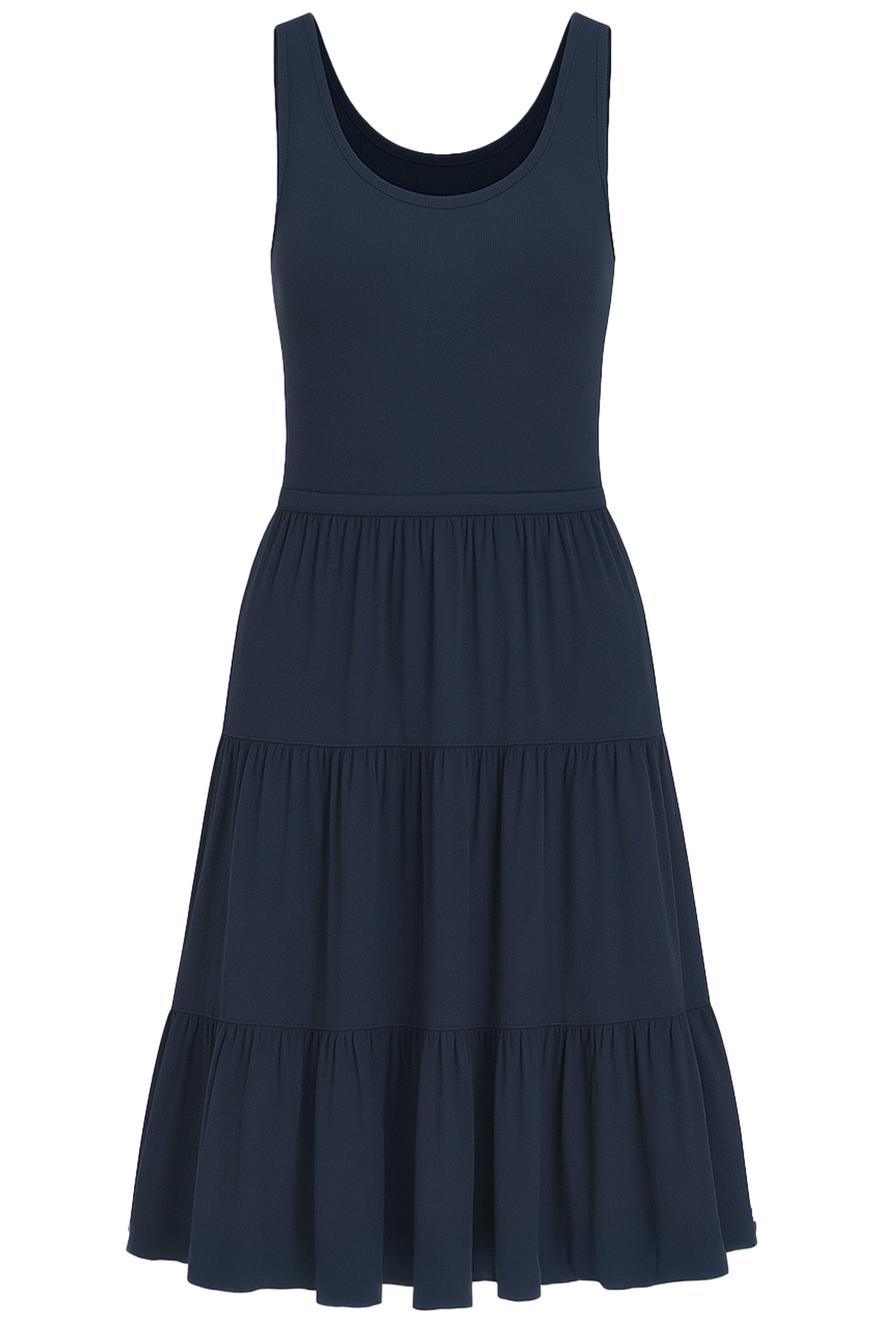 Another Love Sleeveless Blue Tiered Dress