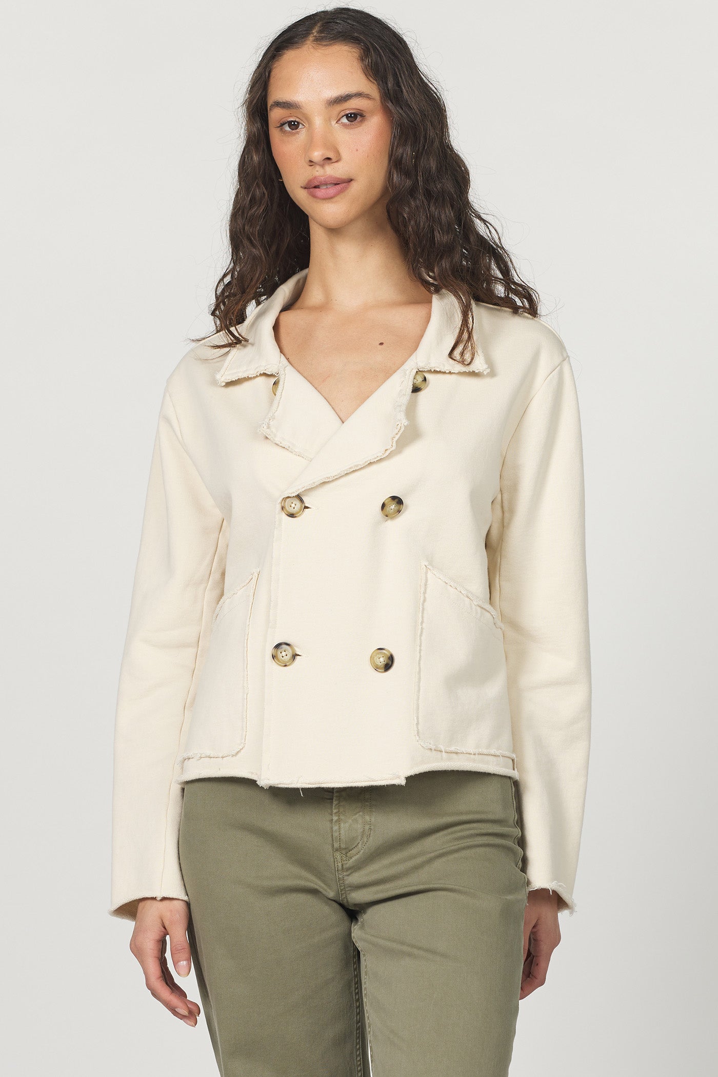 Cream Double Breasted Jacket