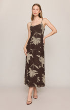 Z SUPPLY Charisma Floral Midi Dress - Dark Chocolate