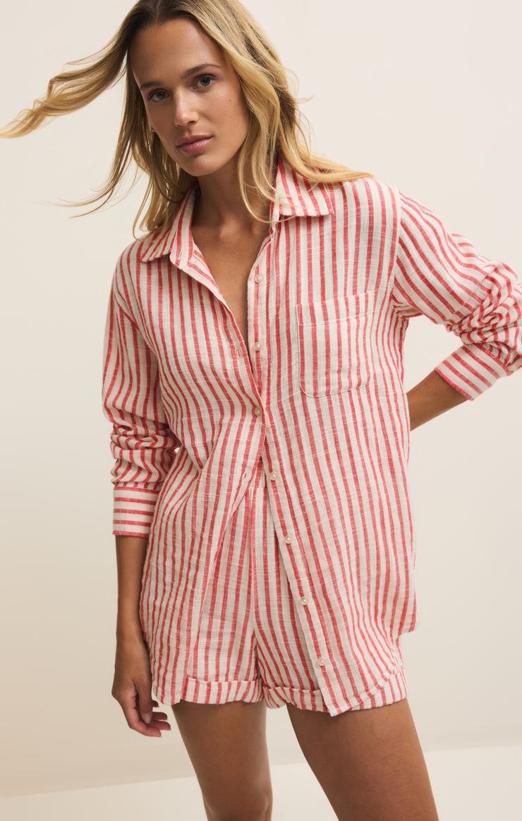 Z SUPPLY Red and White Striped Button Up shirt