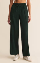 Women's Green Track Pant with White Stripes on the side