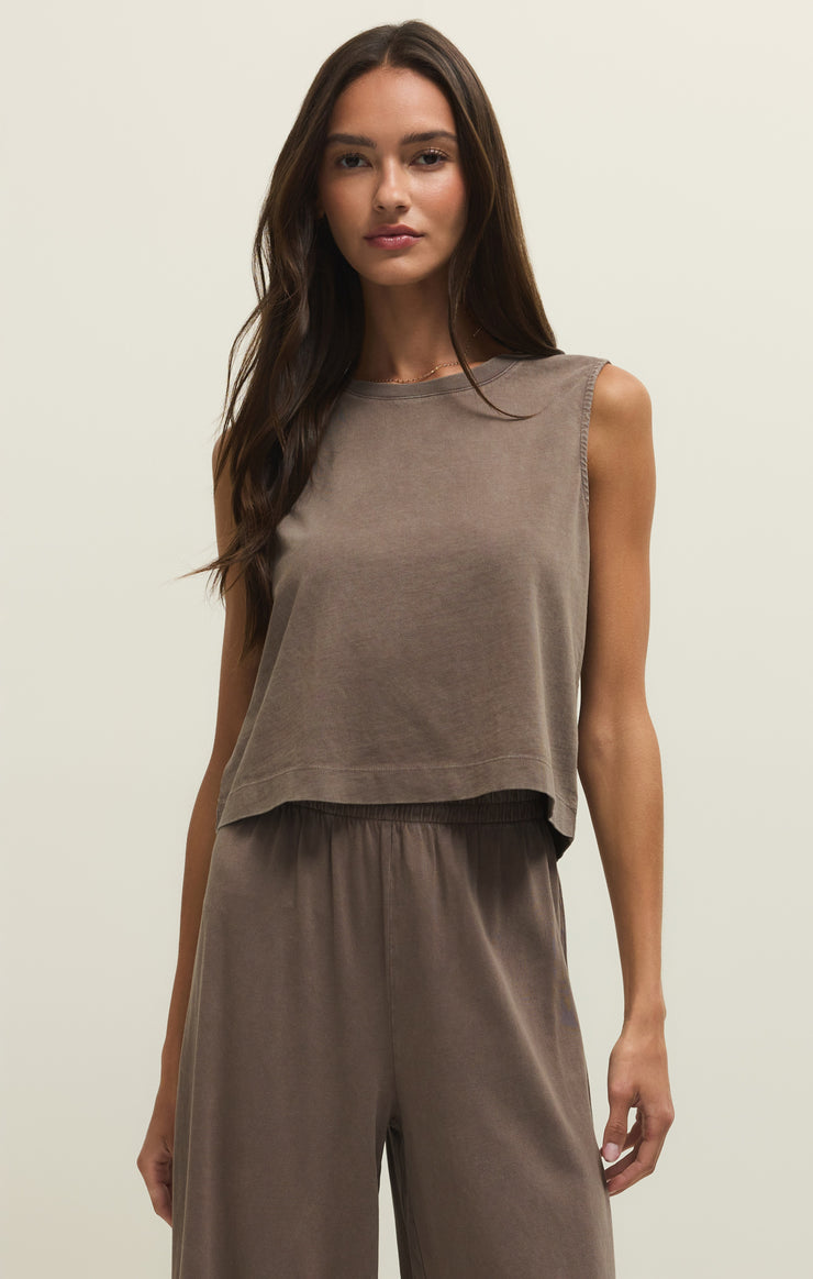Z SUPPLY brown taupe Sloane jersey muscle tank