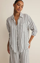 Z SUPPLY The Perfect Striped Button Up in White