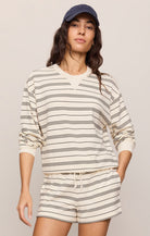 Z SUPPLY Stand Out Striped Sweatshirt in Cloud