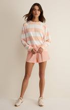 Z SUPPLY Saldana Stripe Sweatshirt Bellini and White Stripe