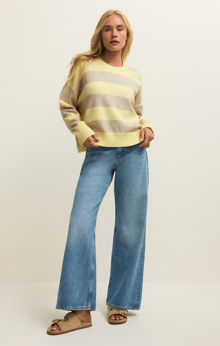 Yellow and Tan Striped Sweater