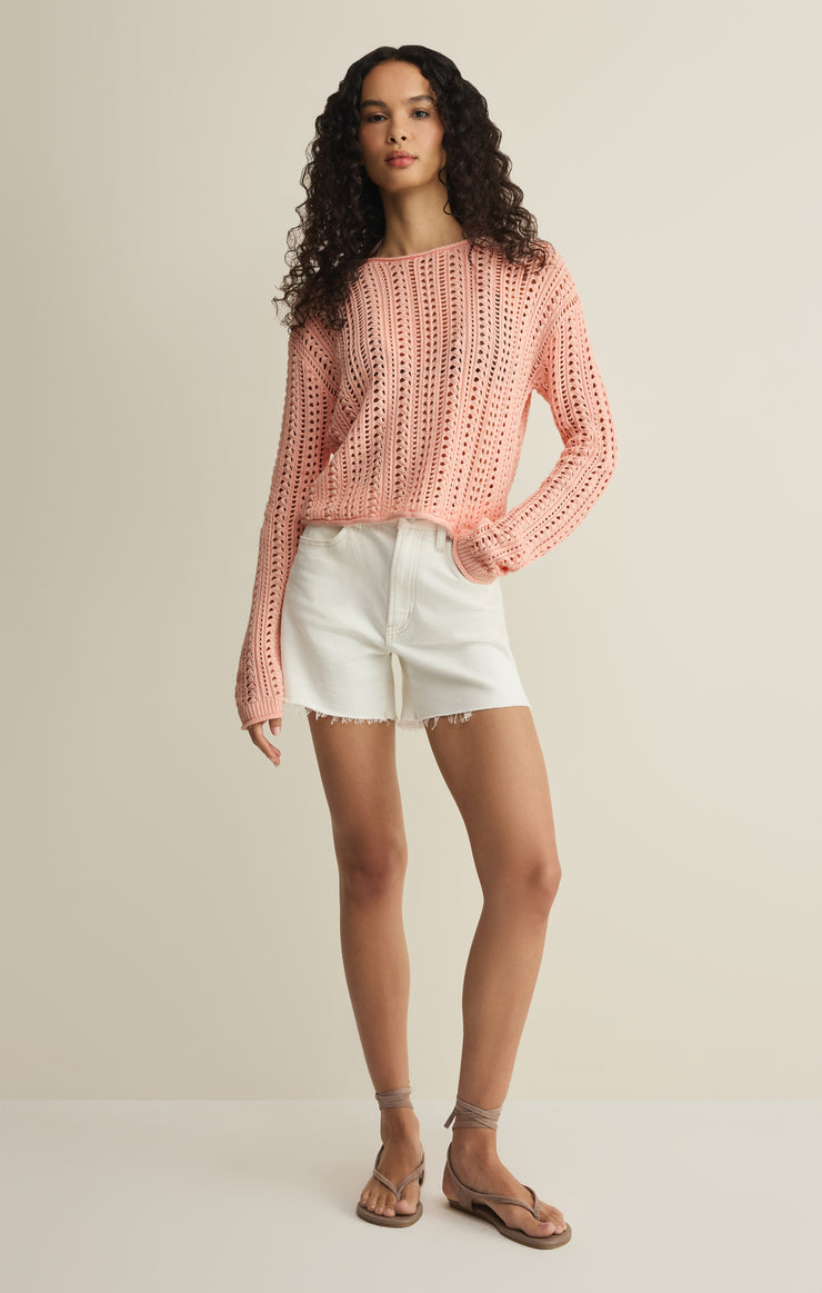 Z SUPPLY Upland Crochet Sweater in Bellini