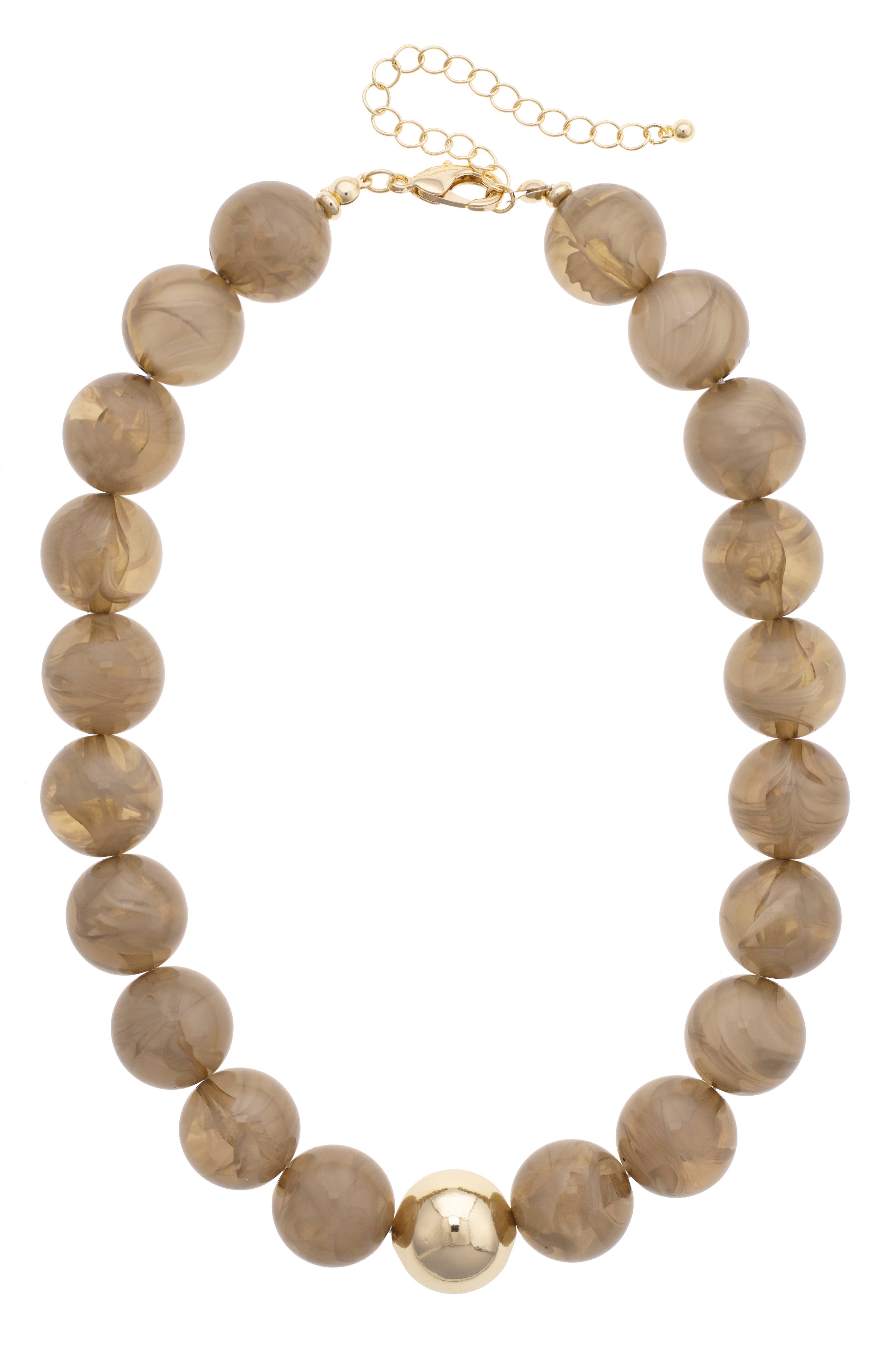 Marjorie Fall Beaded Necklace: Smokey Taupe