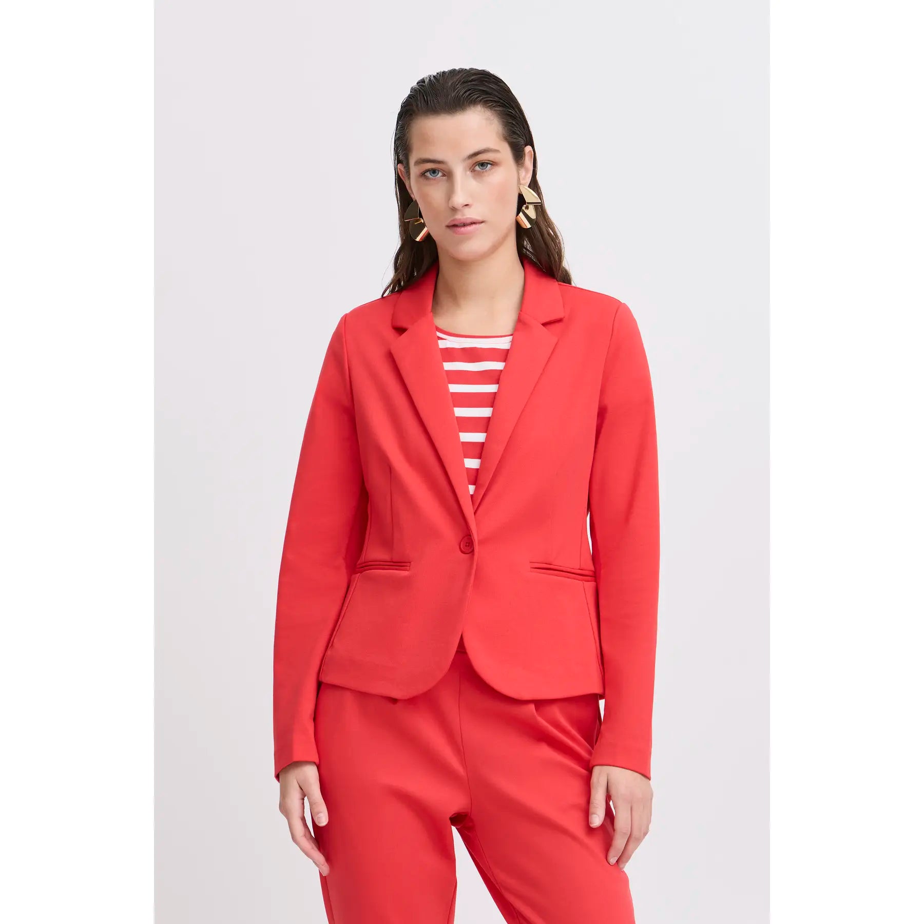 b. young fitted Poinsettia Red Rizetta Blazer