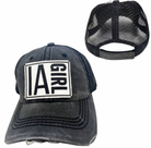 IOWA GIRL HATS - Black with Black Mesh