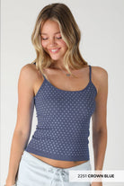 Nikibiki One Size Polka Dot Strap Cami in Crown Blue