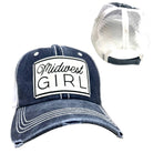 MIDWEST GIRL Trucker Hat - Blue with White Mesh