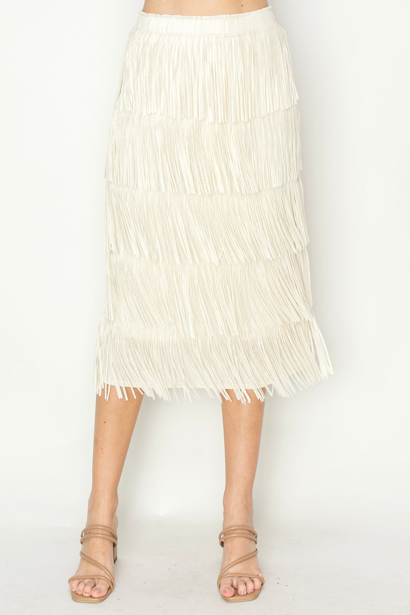 Fringe skirt cream best sale