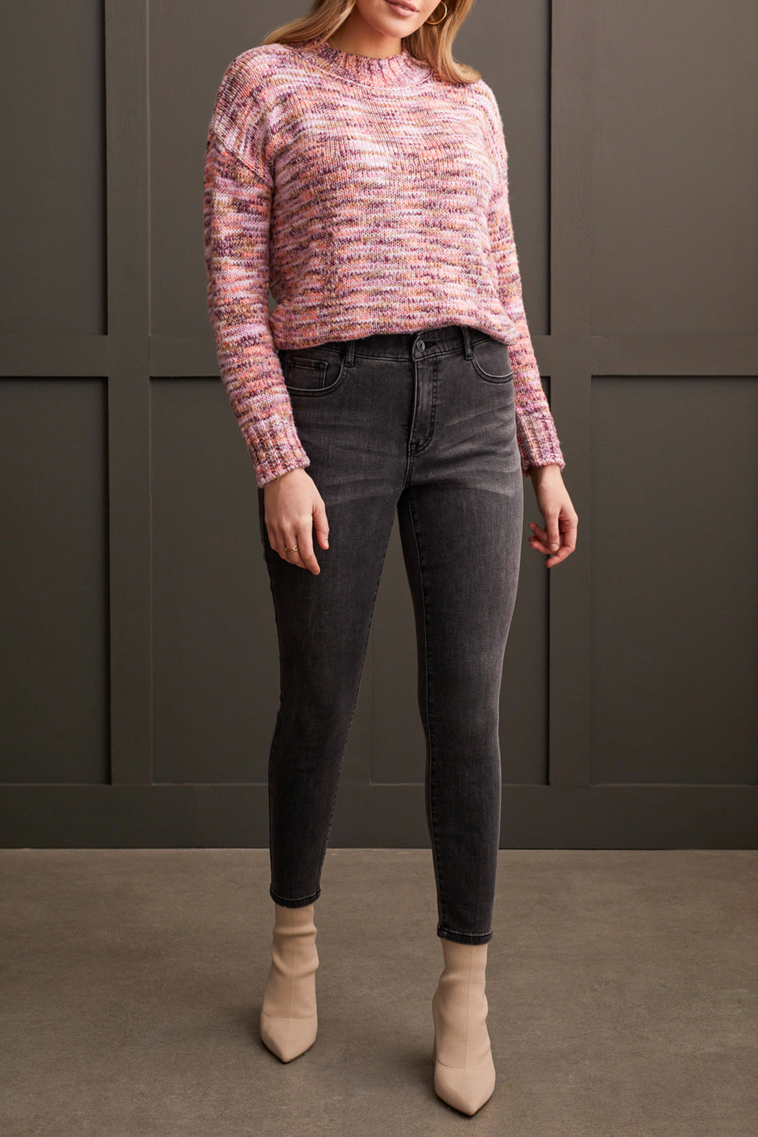 Stone black ankle length denim