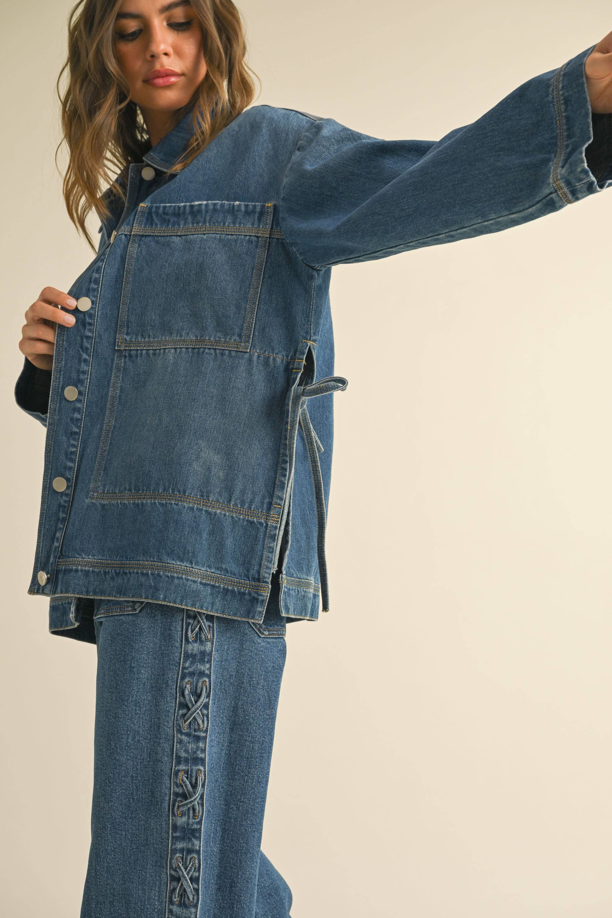 mi and mou tailored denim jacket ジャケット Denim Jacket | MIU MIU | elysewalker
