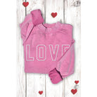 Mineral washed sweatshirt with LOVE print