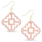 Zenzii Modern Resin Acrylic Mosaic Earrings in Beige