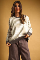 Miou Muse Striped Knit Top - Tan