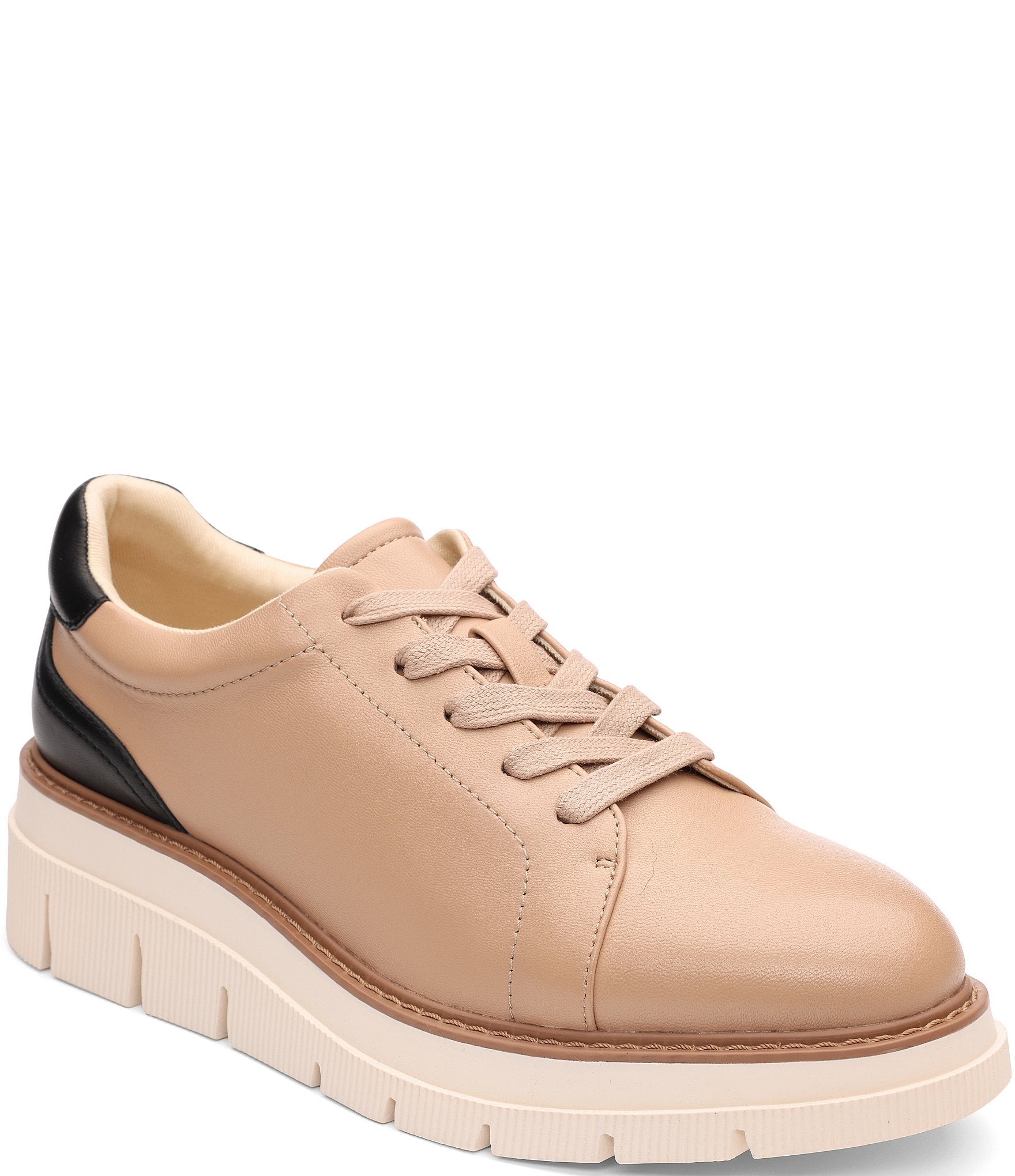 Liverpool Leather Wedge Sneakers Nude/Black – mainstreamboutique