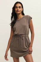 Z SUPPLY Short Tie Waist Taupe Dress