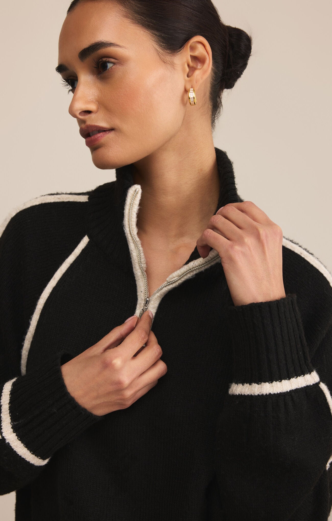 L'Appartement Half Sleeve Sweat ブラック ZSupplyAlpsHalfZipSweaterinBla