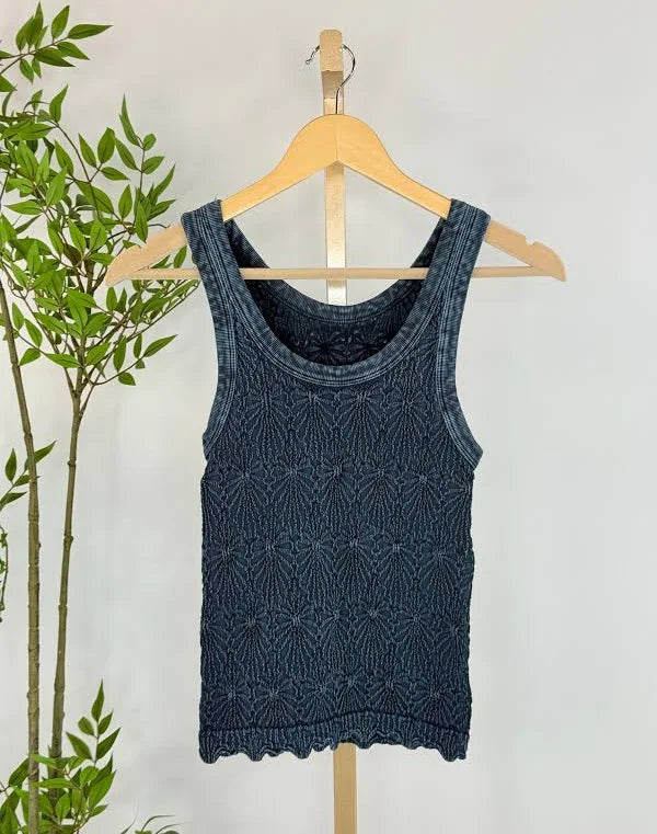 Nikibiki Vintage Reversible Lace Top in Vintage Denim