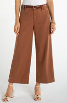 Brown Wide Leg Pants with relaxed silohuette.