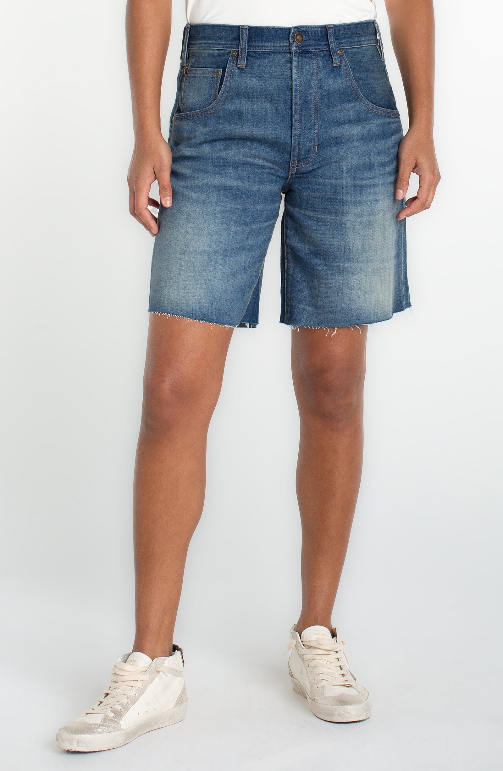 Blue Cut-Off Denim Shorts