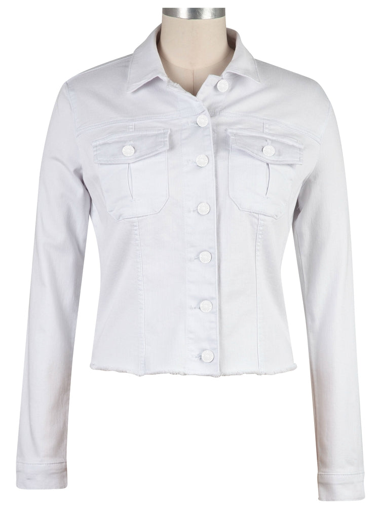 White button up denim jacket