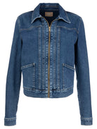Zip front denim jacket