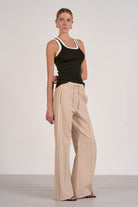 Black Tank Top With White Contrast Trim