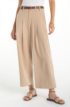 Liverpool Wide Leg Pleated Beige Pants