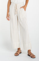 Liverpool Pull On Cream and Tan Stripe Pants