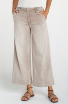 Liverpool Faded Tan Denim Wide Leg Bottoms