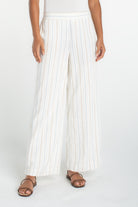 Liverpool Off-White Wide Leg Pants with Stripe Detail