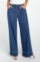 Liverpool Tie Waist Wide Leg Pant in Wilder Blue