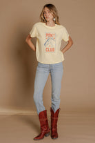 Pony Club Slub Graphic Cap Tee in Sun Yellow