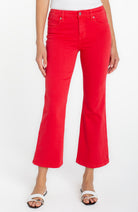 Liverpool Hannah Cropped Flare in 25.5 inseam in Cherry Red