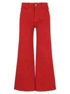KUT from the Kloth Meg High Rise Fab Ab Wide Leg Raw Hem in Tomato