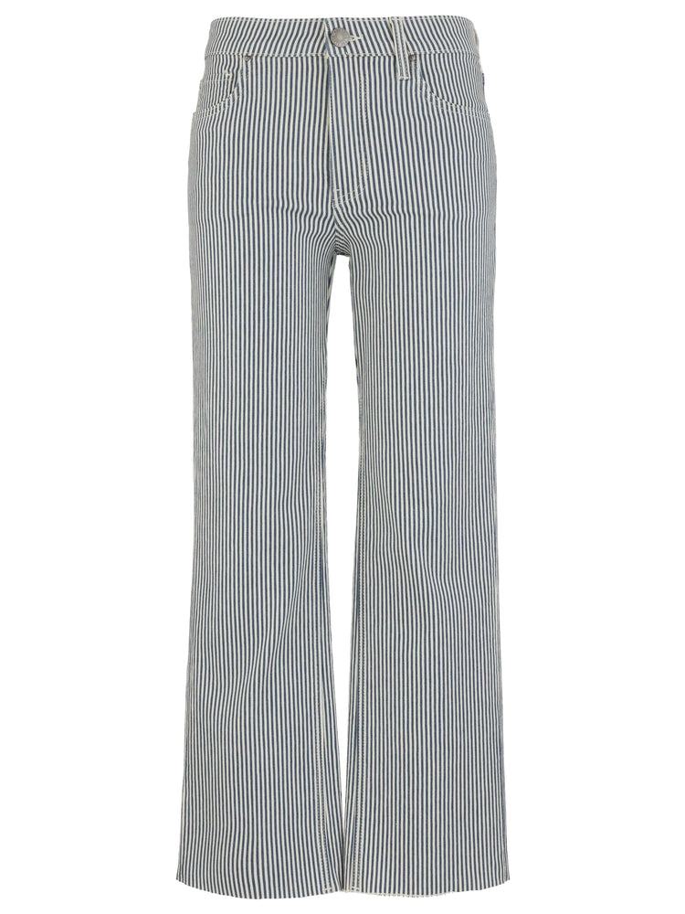 KUT from the Kloth Kelsey High Rise Fab Ab Ankle Flare in Navy/Ivory
