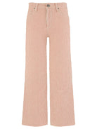 Kut from the Kloth Charlotte HR Wide Leg with Raw Hem - Red/Ivory