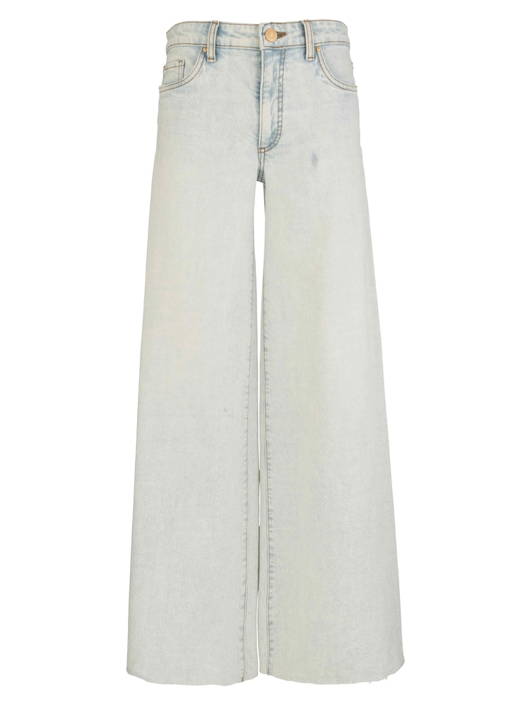 Kut from the Kloth Blake High-Rise Super Wide Leg Raw Hem Jeans - Sensual