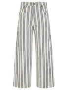 Kut from the Kloth Gwen HR Wide Leg Slouchy Raw Hem - Navy/Ivory