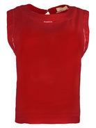 Kut from the Kloth Joanne Sleeveless Top with Trim in Tomato