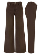 KUT from the Kloth Meg HR Wide Leg Side Panel in Chocolate