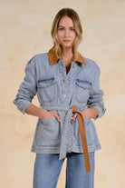 Elan Denim Wrap Jacket - Denim Blue