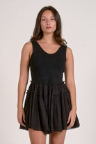 Elan Sleeveless Ruffle Skirt Mini Dress