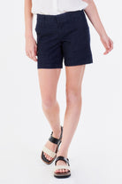 Navy Rolled Hem Shorts